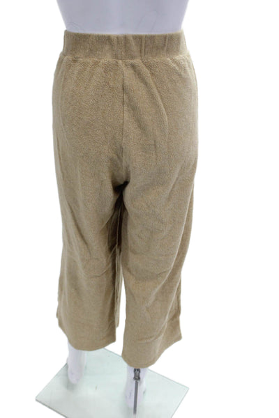 Madewell Women Cropped Jogger Sweatpants Beige Polyester Cotton Viscose Size L