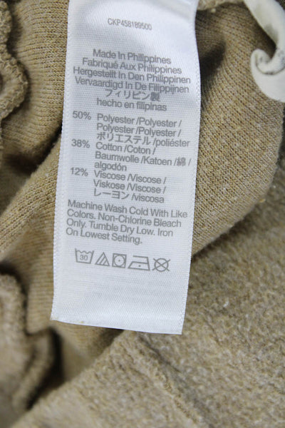 Madewell Women Cropped Jogger Sweatpants Beige Polyester Cotton Viscose Size L