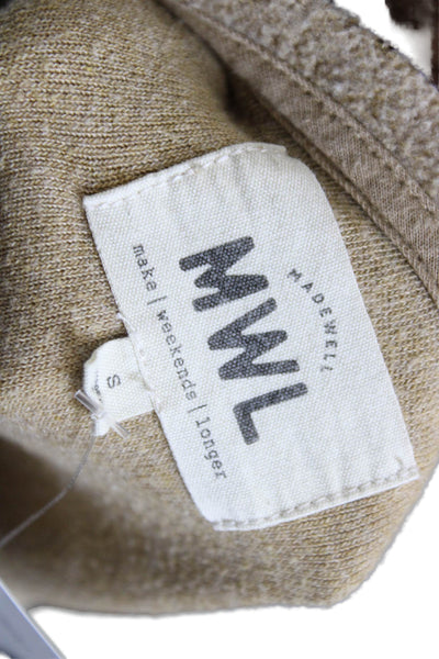 Madewell Unisex Henley Pullover Sweater Beige Crew Neck Button Size S