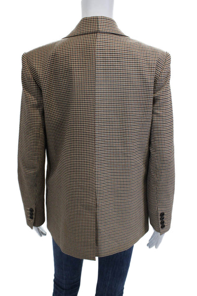 Something Navy Women Beige Checked Collared Button Blazer Classic Fall Size XS
