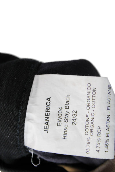 Jeanerica Womens Cropped Straight Black Jeans Mid Rise Size 24