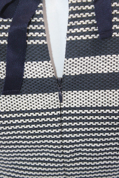 J Crew Women Sheath Tank Sweater Dress Dark Blue Silk Striped Knee Size 00