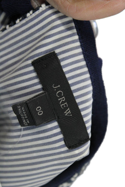 J Crew Women Sheath Tank Sweater Dress Dark Blue Silk Striped Knee Size 00