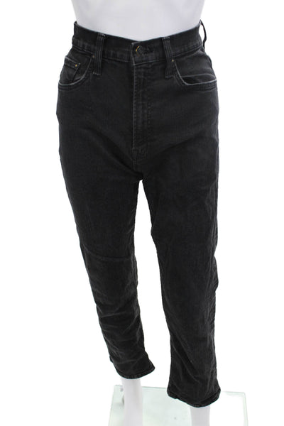 Madewell Women Cropped Mom Black Mid Rise Jeans Size 26