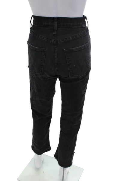 Madewell Women Cropped Mom Black Mid Rise Jeans Size 26