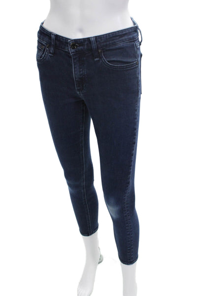 Rag & Bone Womens Skinny Ankle Jeans Dark Blue Size 27