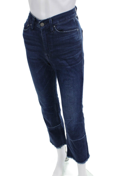 AYR Women Cropped Dark Blue Mid Rise Denim Jeans Inseam 27 Size 26