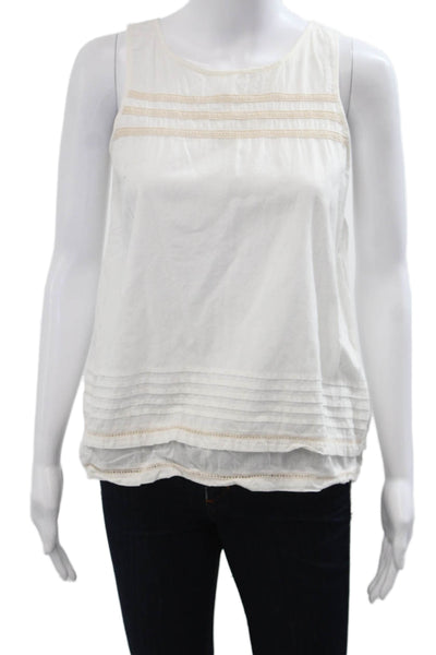 Lilla P Womens White Cotton Sleeveless Basic Tank Size XS