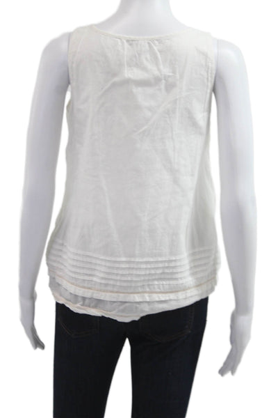 Lilla P Womens White Cotton Sleeveless Basic Tank Size XS