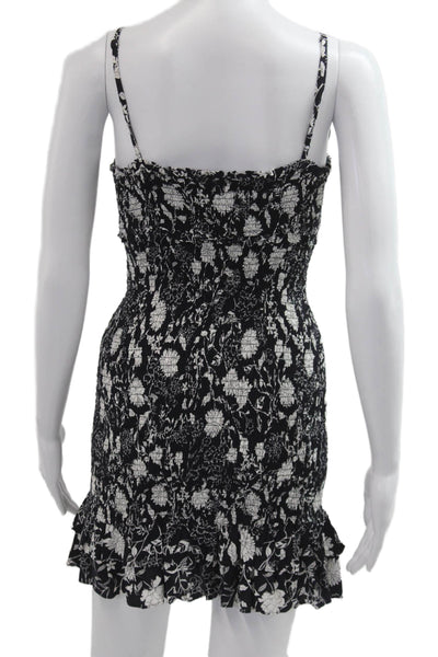 Likely Womens Black Floral Mini Sundress Rayon Sleeveless Size 2