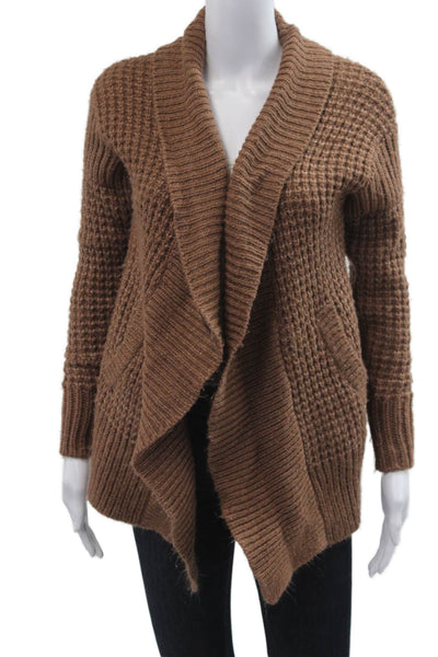 Caslon Womens Brown Boho Cardigan Sweater Long Sleeve Acrylic Size 2XS