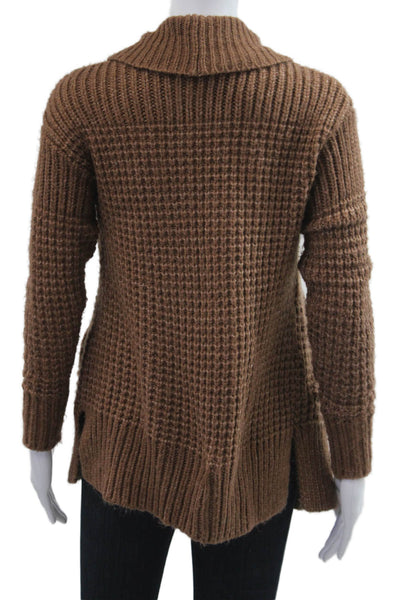 Caslon Womens Brown Boho Cardigan Sweater Long Sleeve Acrylic Size 2XS