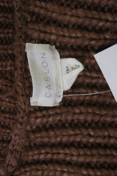 Caslon Womens Brown Boho Cardigan Sweater Long Sleeve Acrylic Size 2XS