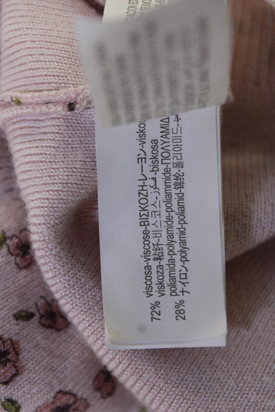 Zara Childrens Girls Floral Print Button Down Cardigan Sweater Pink Size 2