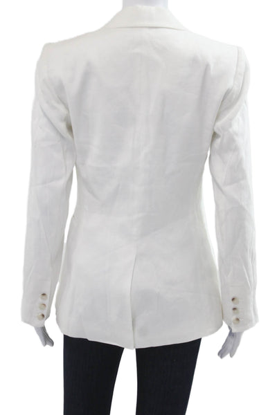 Antonio Melani Women White Collared Button Blazer Long Sleeve Size 2
