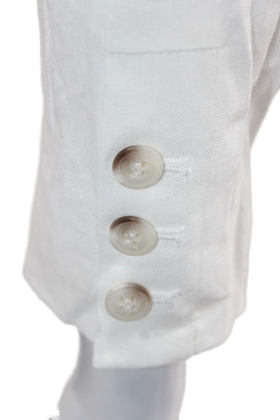 Antonio Melani Women White Collared Button Blazer Long Sleeve Size 2