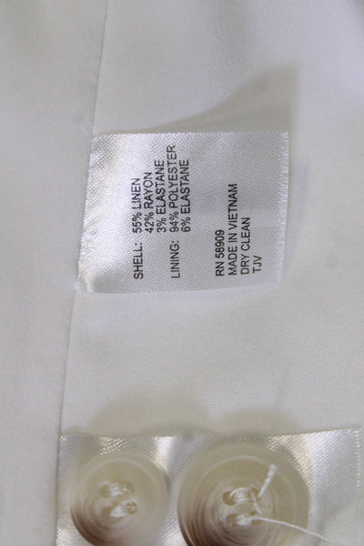 Antonio Melani Women White Collared Button Blazer Long Sleeve Size 2
