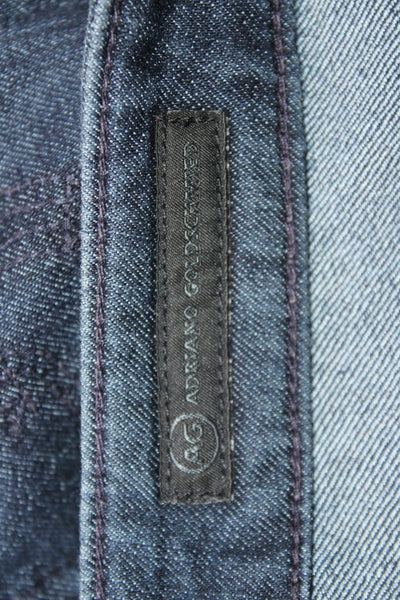 Adriano Goldschmied Women Ankle Skinny Jeans Dark Blue Mid Rise Button Size 24