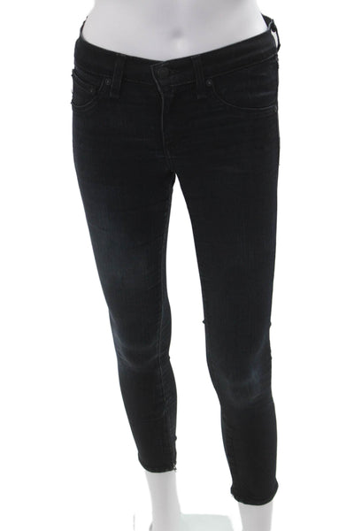 Rag & Bone Womens Black Ankle Skinny Jeans Mid Rise Size 25