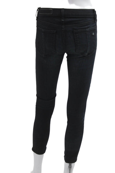Rag & Bone Womens Black Ankle Skinny Jeans Mid Rise Size 25