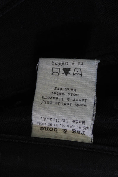 Rag & Bone Womens Black Ankle Skinny Jeans Mid Rise Size 25
