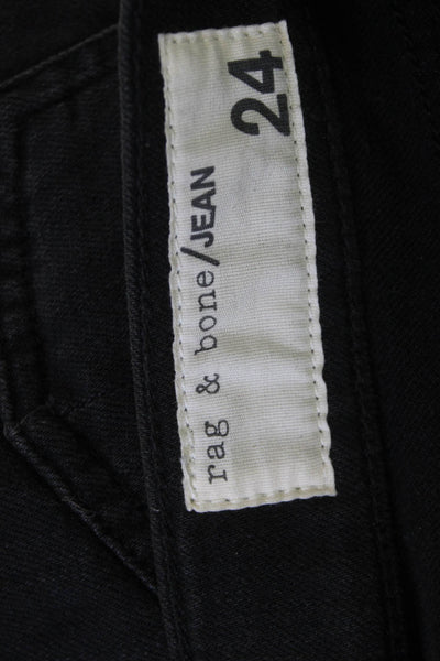 Rag & Bone Womens Skinny Jeggings Black Mid Rise Button Size 24