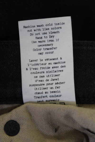 Rag & Bone Womens Skinny Jeggings Black Mid Rise Button Size 24