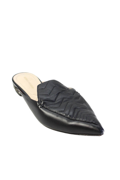 Nicholas Kirkwood Womens Leather Pointed Toe Mules Black Size 37.5 7.5
