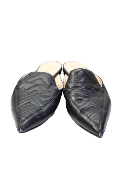 Nicholas Kirkwood Womens Leather Pointed Toe Mules Black Size 37.5 7.5