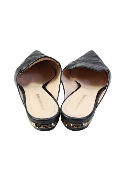 Nicholas Kirkwood Womens Leather Pointed Toe Mules Black Size 37.5 7.5