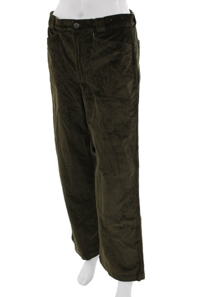 Madewell Unisex Army Green Button Pants Solid Cotton Blend Size 28