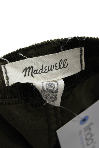 Madewell Unisex Army Green Button Pants Solid Cotton Blend Size 28