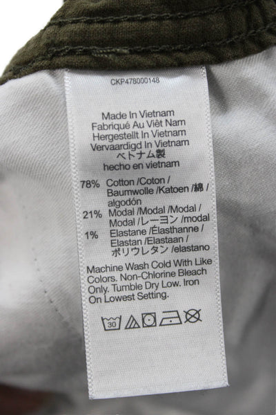 Madewell Unisex Army Green Button Pants Solid Cotton Blend Size 28