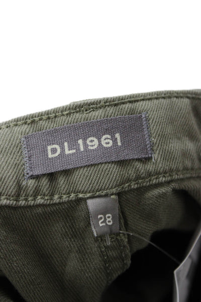 DL1961 Womens Green Cargo Pants Linen Blend Buckle Size 28