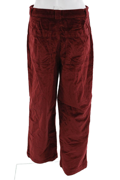 Madewell Unisex Red 90s Solid Button Cotton Modal Elastane Pants Size 28