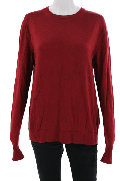 Uniqlo Womens Pullover Wool Crew Neck Long Sleeve Red Sweater Size L