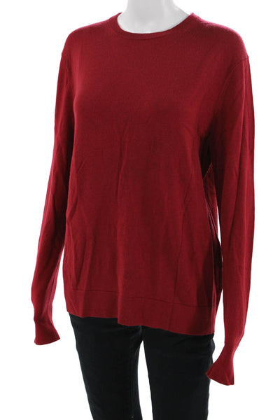 Uniqlo Womens Pullover Wool Crew Neck Long Sleeve Red Sweater Size L