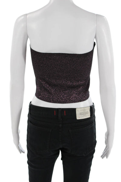 Zara Women Cropped Button-Up Sweater Black Crew Neck Polyester Blend Size M