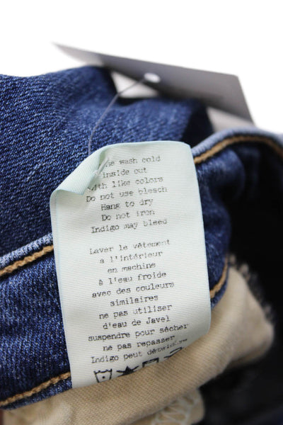 Rag & Bone Womens Skinny Cropped Jeans Blue Mid Rise Button Size 25