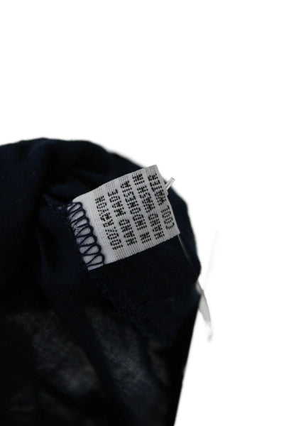 Cabane Saint Barth Womens Tunic Blouse Dark Blue Square Neck 3/4 Sleeve Size S