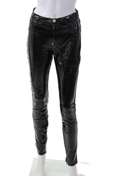 Philipp Plein Women Biker Jeggings Black Size 26