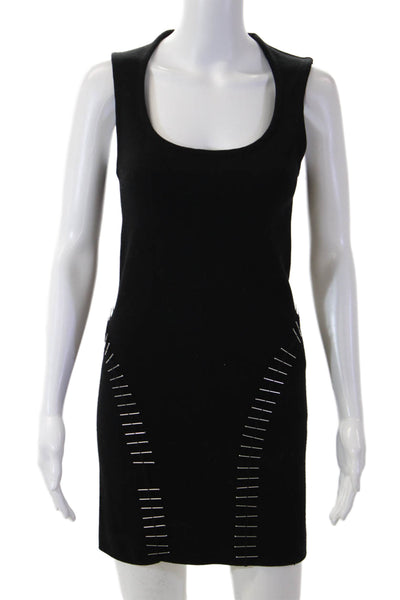 Alaia Women Black Bodycon Mini Dress Sleeveless Size 36