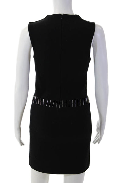 Alaia Women Black Bodycon Mini Dress Sleeveless Size 36