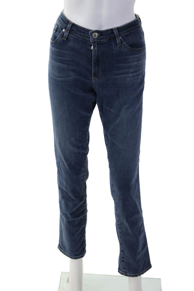 AG Womens Cropped Cigarette Leg Jeans Dark Blue Mid Rise Size 29