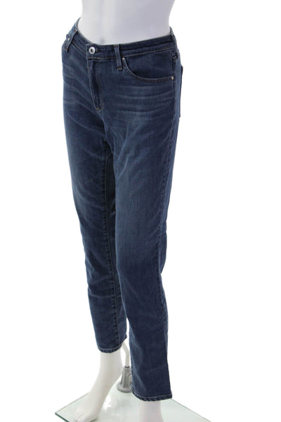 AG Womens Cropped Cigarette Leg Jeans Dark Blue Mid Rise Size 29