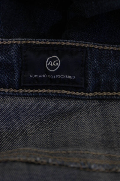 AG Womens Cropped Cigarette Leg Jeans Dark Blue Mid Rise Size 29