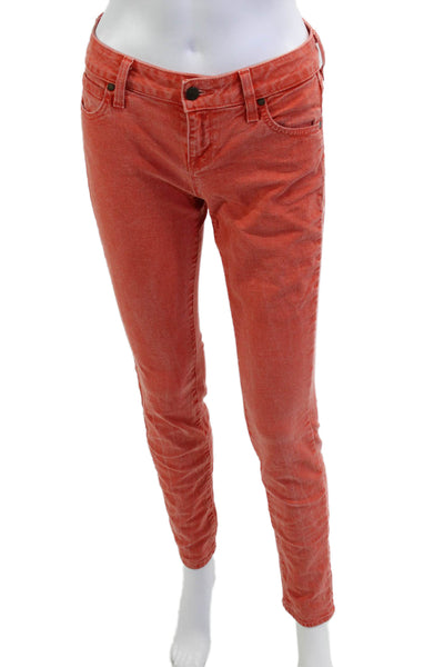 Vince Women Skinny Orange Jeans Button Fly Size 26