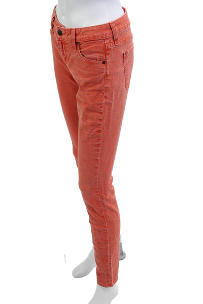 Vince Women Skinny Orange Jeans Button Fly Size 26