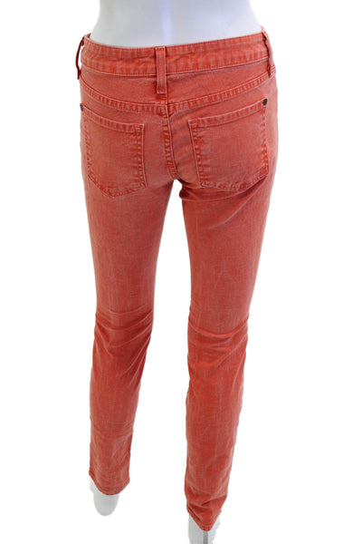 Vince Women Skinny Orange Jeans Button Fly Size 26