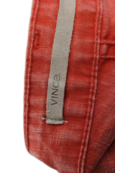 Vince Women Skinny Orange Jeans Button Fly Size 26